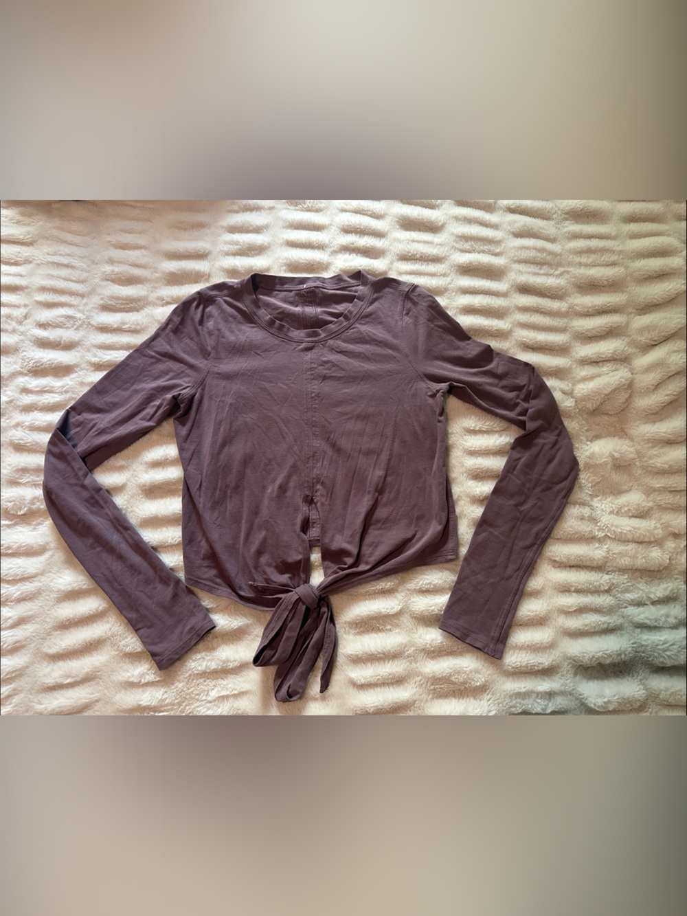 Lululemon Long Sleeve Tie-Front Top in Dusty Plum Size 2